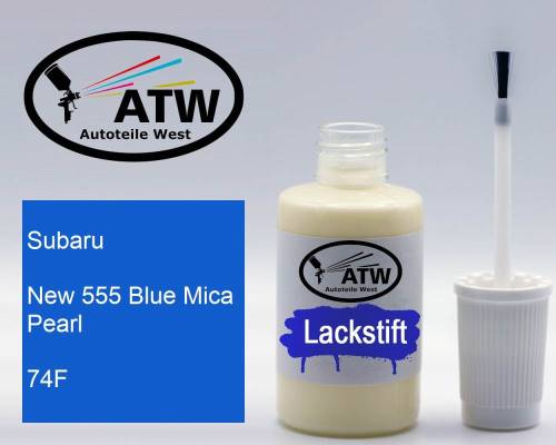 Subaru, New 555 Blue Mica Pearl, 74F: 20ml Lackstift, von ATW Autoteile West.